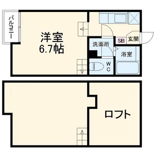 Woodman【204号室】の間取り
