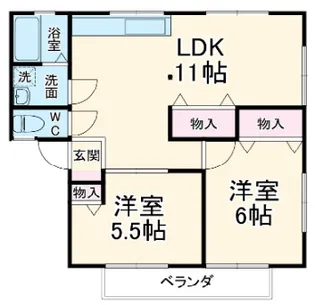 宮田ハイツ【1階】の間取り