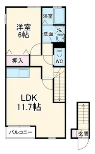 グリーンタウン六番館【2階】の間取り
