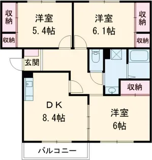 ニューエルディム御幸【3階】の間取り
