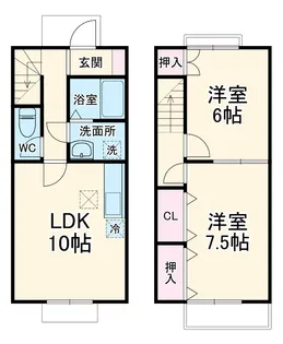 デュープレックス吉川Ⅱ【1階】の間取り