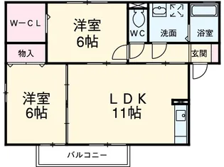 ヴェルドミール A【102号室】の間取り