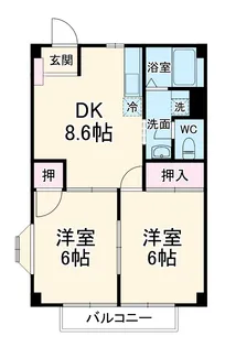 メゾン稲荷山【101号室】の間取り