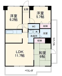 アーバンライフ栄【701号室】の間取り