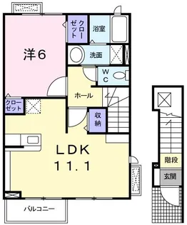 ジョンドール・W【2階】の間取り