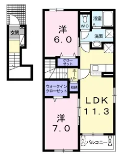 フランプロムナード Ⅰ【2階】の間取り