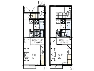 レオパレス豊田樹木【204号室】の間取り