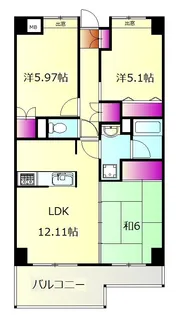 コスモリード本厚木【9階】の間取り