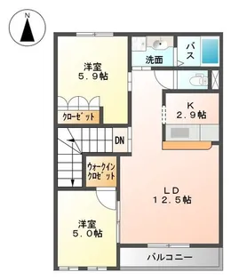 ヴィーブル和光【203号室】の間取り