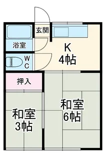 桃花荘【E号室】の間取り