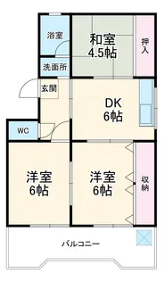 マメゾン八勝【1階】の間取り