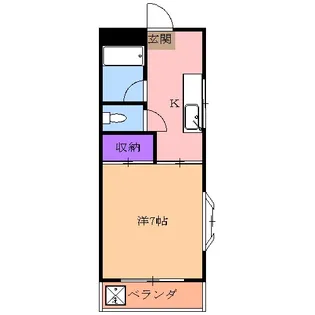 CVハイム砥上【22号室】の間取り