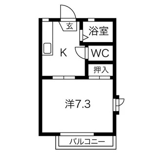 ビューティーナンバーワンB【203号室】の間取り