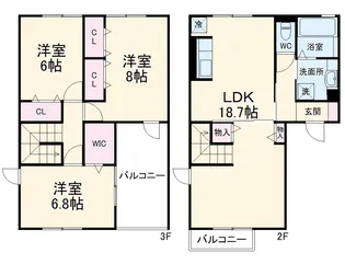 サンセール【205号室】の間取り