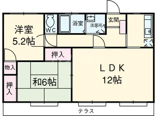 ベルレーヌ河原【3階】の間取り
