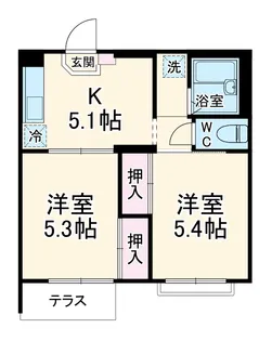 エステート新松戸【101号室】の間取り
