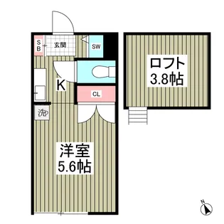 リバーハイツⅡ【1階】の間取り