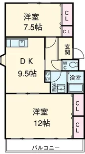 グリーンパレス弥生【104号室】の間取り