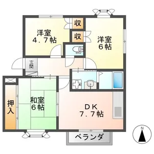 レヴンワースA棟【1階】の間取り