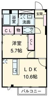 Cherry Court【101号室】の間取り