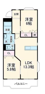 エスパッソ白沢【201号室】の間取り