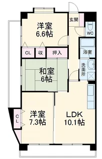 プリーマ千代鶴【305号室】の間取り
