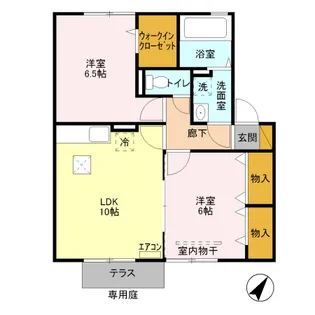 ヴェルデ・パティオ B【102号室】の間取り