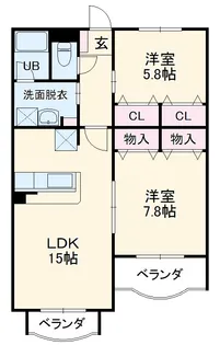 クレール花田【203号室】の間取り