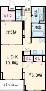 ドエル・コンフォート【1階】の間取り