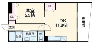 ボヌール桂【1階】の間取り