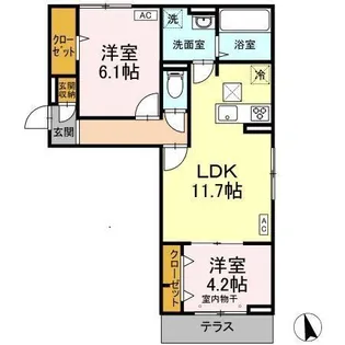 グランレジェイド【1階】の間取り