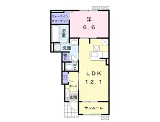 セン フロレス【1階】の間取り