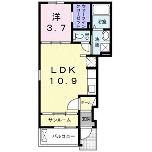 オリビエールB【101号室】の間取り