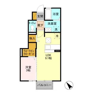 コネクト城南【1階】の間取り