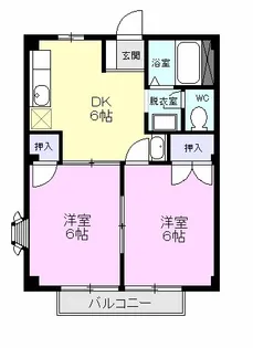 ハイツ南出2【1階】の間取り