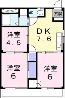 シティハイツ藤田B【2階】の間取り