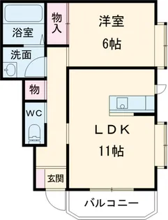 サウスアヴェニュー【1階】の間取り