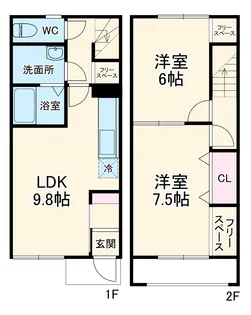 ジュネス神谷【101号室】の間取り