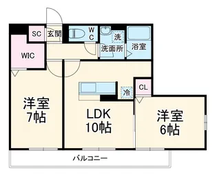 グランドソレーユⅠ【2階】の間取り