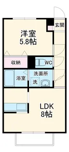 グレースⅢ B棟【201号室】の間取り