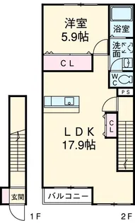 シューワ リヴェルテ【2階】の間取り
