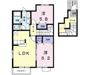 サン ヒルズ永国C【2階】の間取り