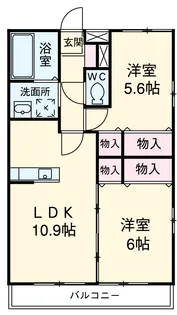 スカイヒル横濱六ッ川B棟【3階】の間取り