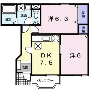 ジェンテS【1階】の間取り