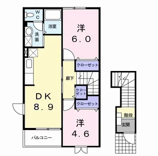メゾンドボヌールA【2階】の間取り
