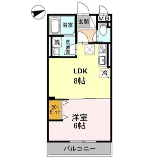 カリーサビラー【106号室】の間取り