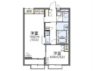 レオパレスおかのごう【209号室】の間取り