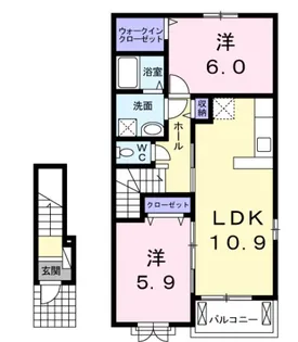 ポム・ダムール【2階】の間取り
