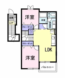 ロンジェヴィテ東沖 B【2階】の間取り