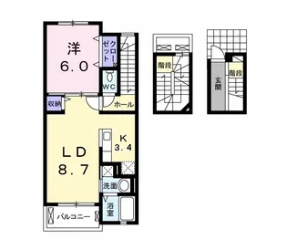 ルノワール B【3階】の間取り